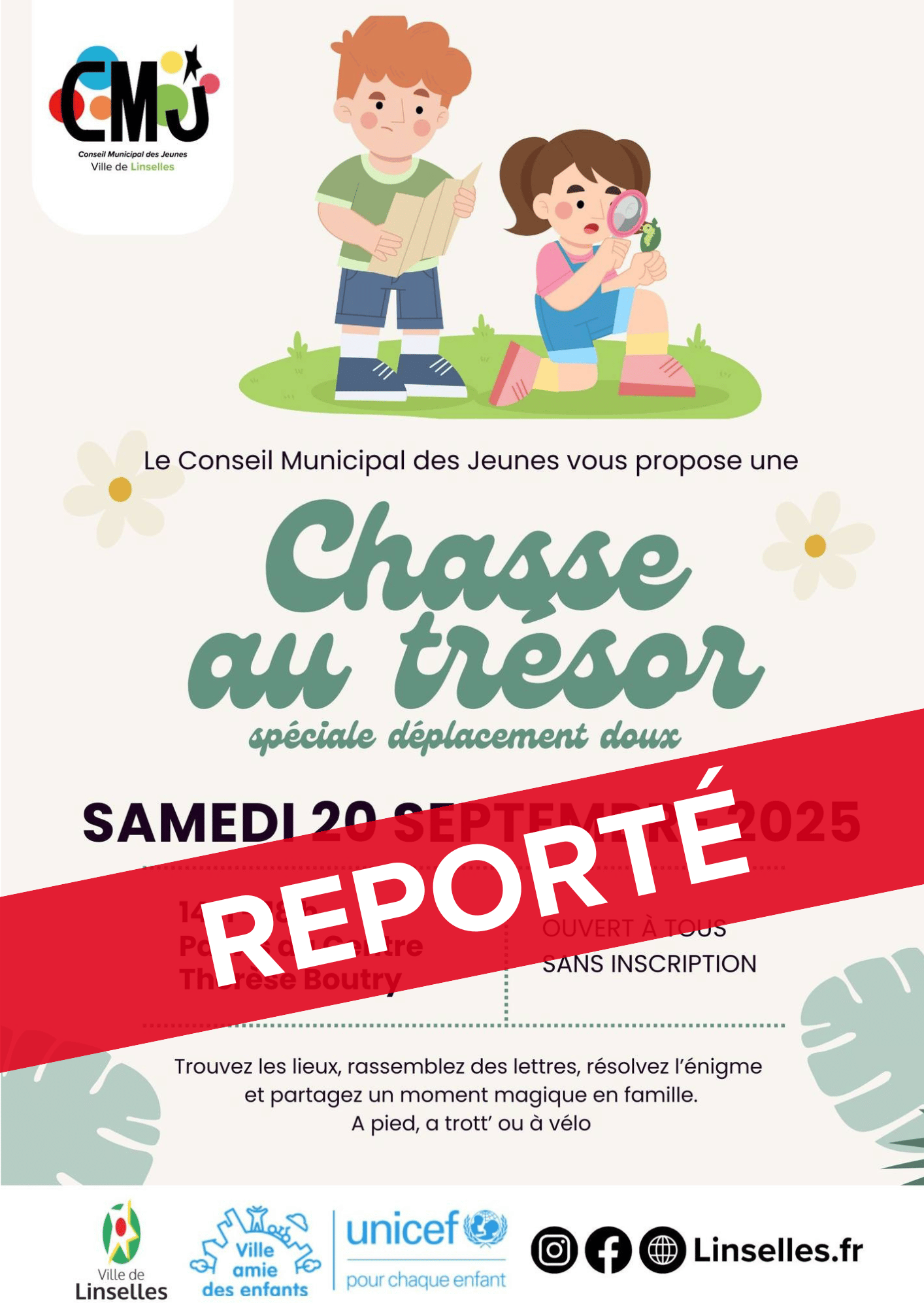 [𝗥𝗘𝗣𝗢𝗥𝗧𝗘́] Journée Mobilité Douce & Chasse au Trésor