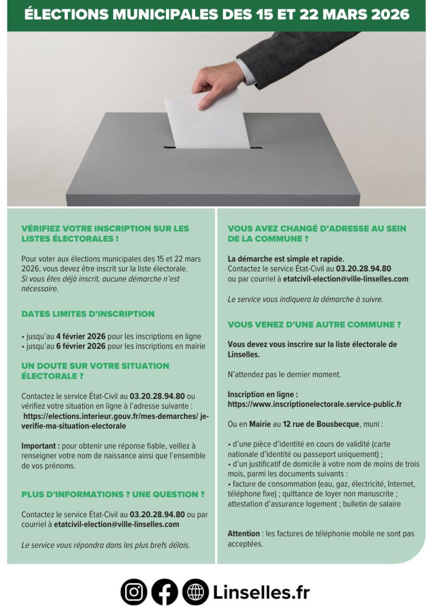 Vérifiez votre inscription sur les listes électorales !