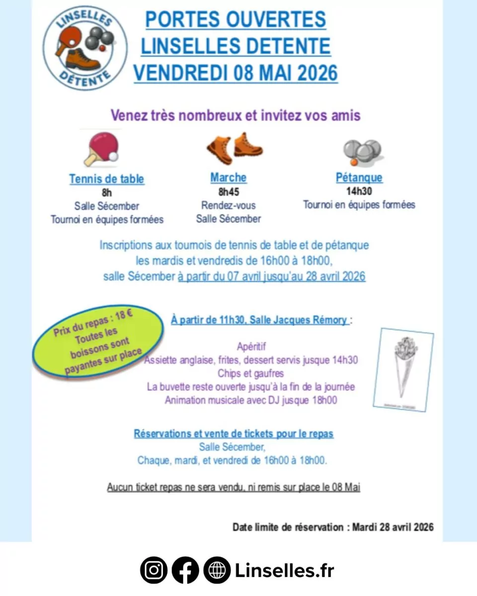 Portes ouvertes Linselles Détente - 8 mai 2026