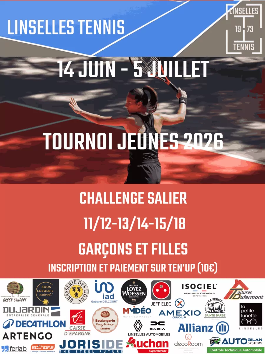 Tournoi régional de tennis - 14 juin au 5 juillet 2026