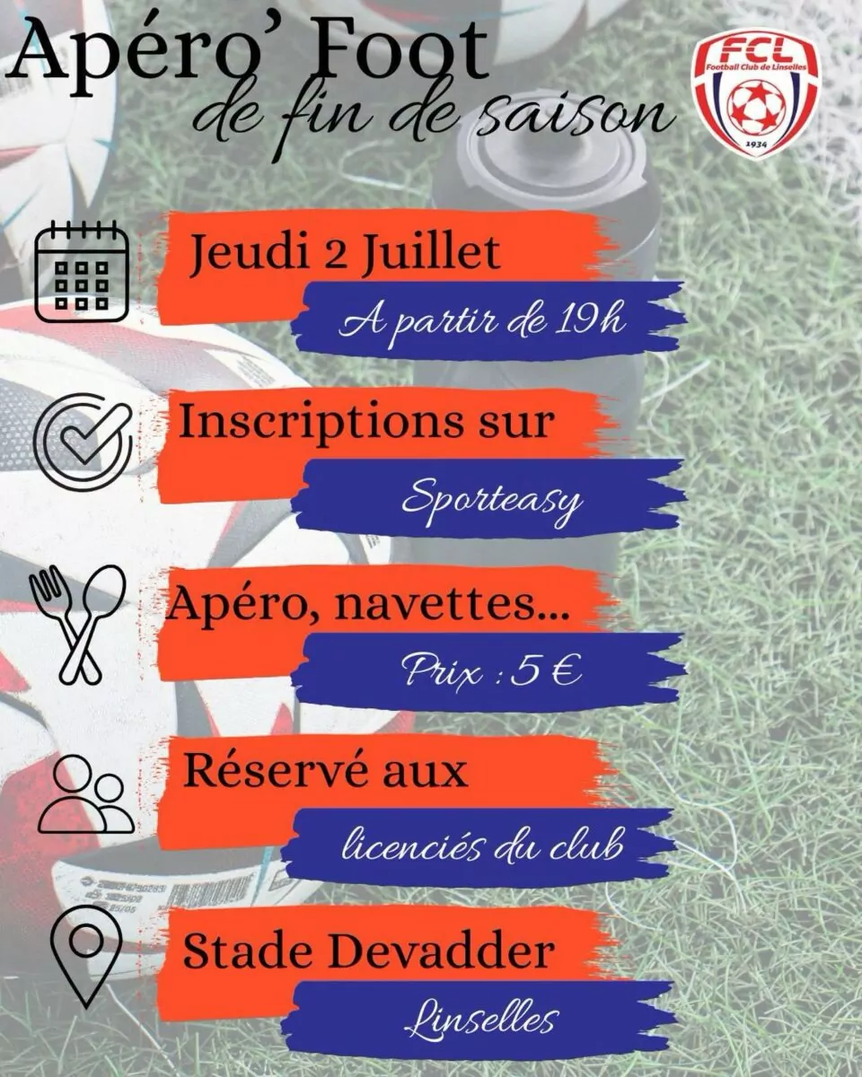 Apéro de fin de saison du Football Club de Linselles