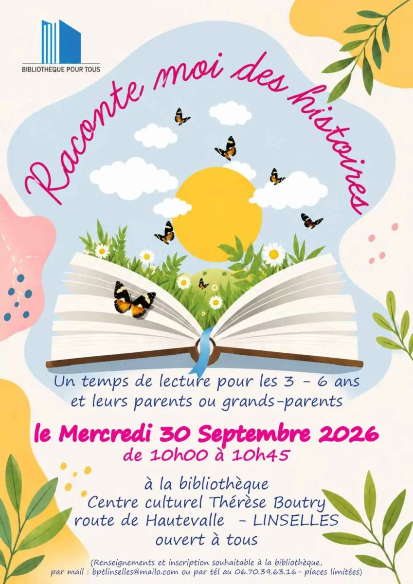Raconte-moi des histoires - Bibliothèque pour Tous - mercredi 30 septembre 2026