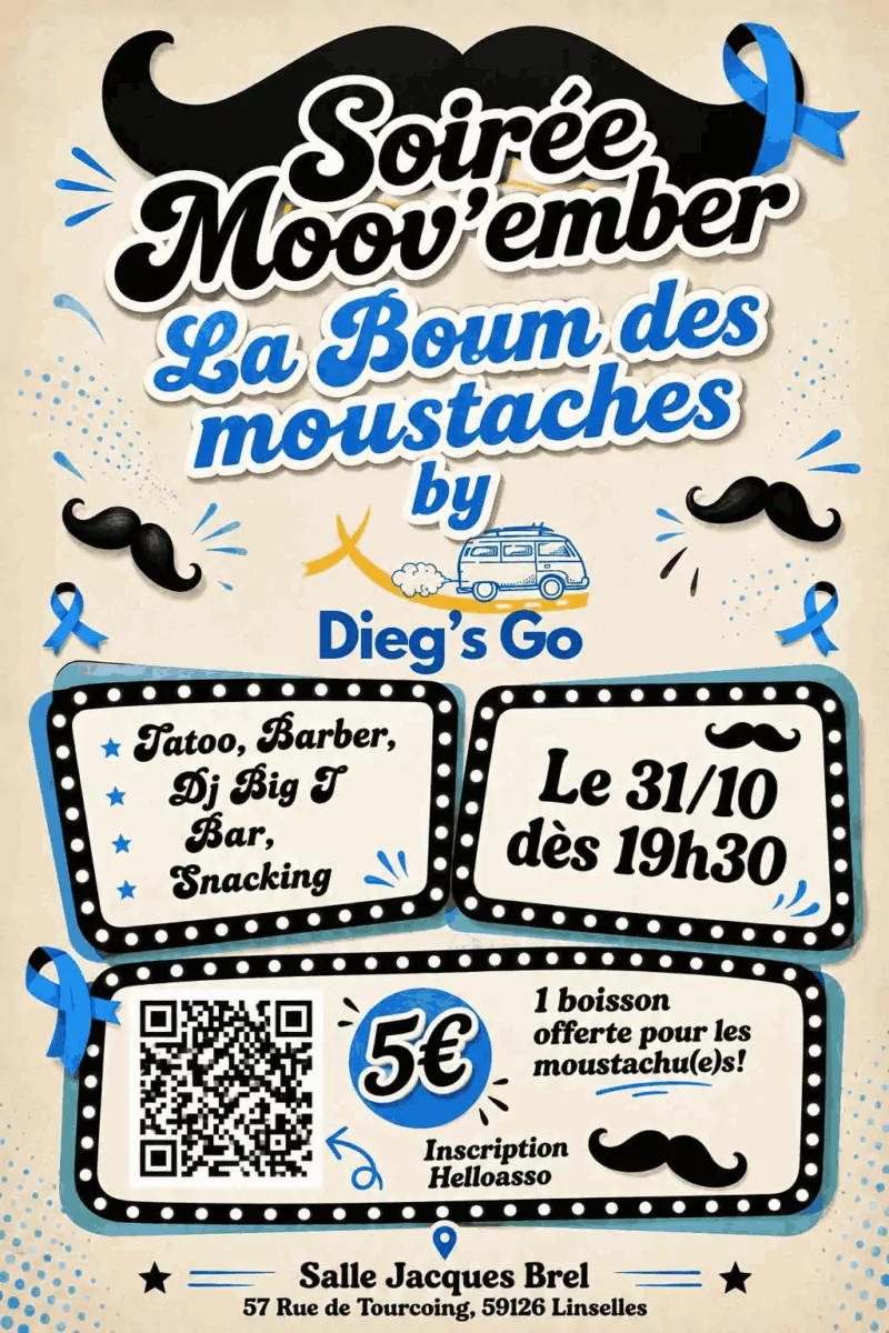 Soirée Moov'ember : La Boum des moustaches